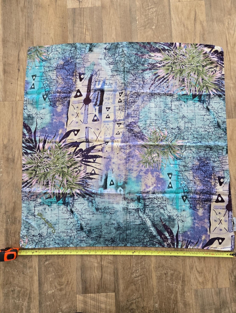 Floral Abstract Blue & Purple Lightweight Scarf